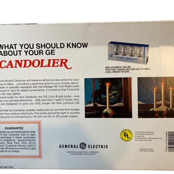 GE Cool Bright Christmas Candolier One Set of 5 Drip Electric Candles - Picture 5 of 12